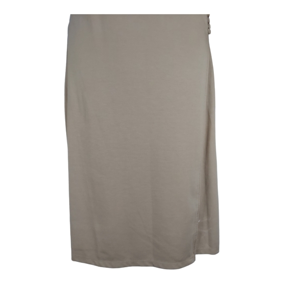 FAITH LOVE PASSION FLP Size Small Tan Vtg Look Wrap Dress Cloth Cover Buttons - Picture 7 of 15